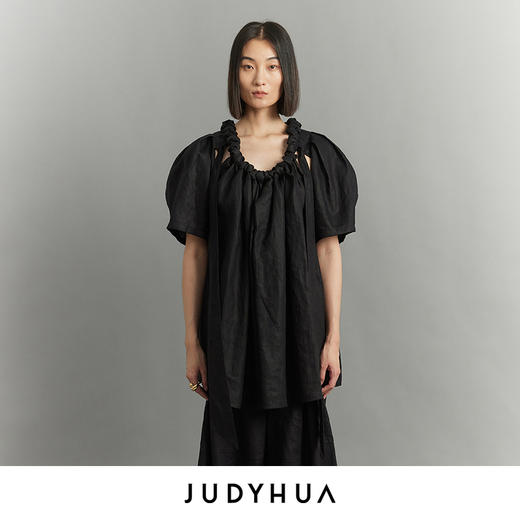 JUDYHUA 绵延系列亚麻短开衫 商品图0