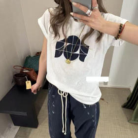 「K」洛诗琳34646凉感插肩印花T恤2025夏季新款醋酸混纺T恤10355