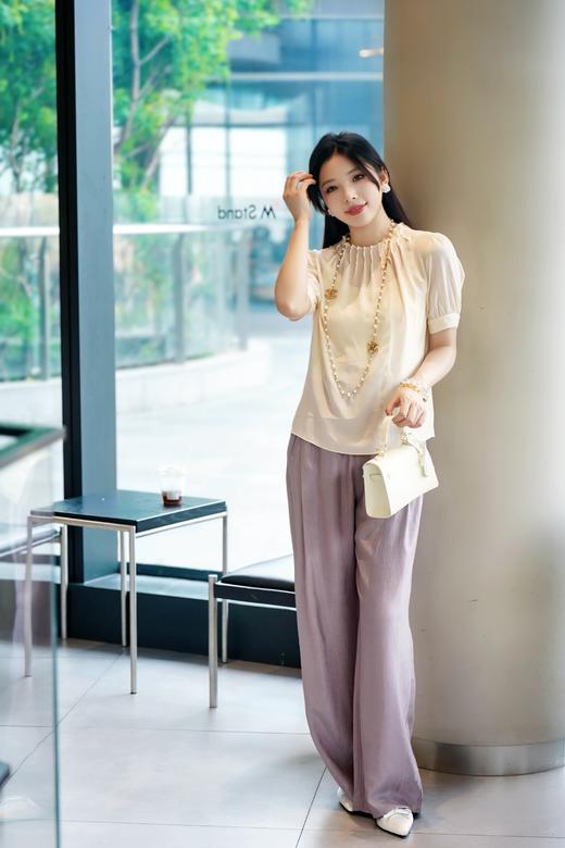 现货 臣禾	【醋酸裤】自在松弛松紧腰休闲裤	高腰垂坠JZ252060193 商品图3