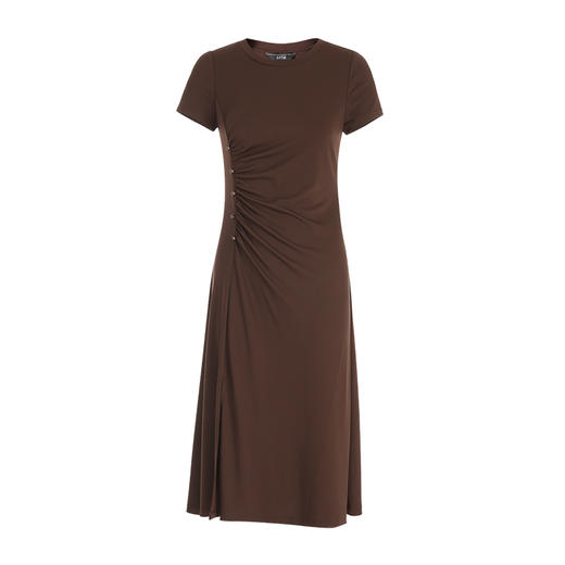 先下架-EITIE爱特爱夏季新款气质通勤高级压褶显瘦修身连衣裙7807547 商品图6