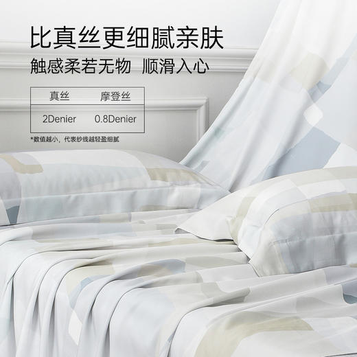 2025年春季新款雅芳婷60支摩登丝四件套床笠款现代简约风被套套件 商品图2