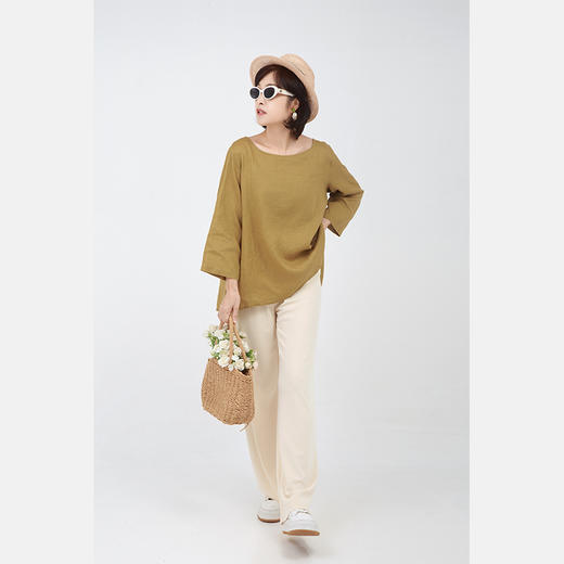 圆弧下摆中袖上衣 商品图0