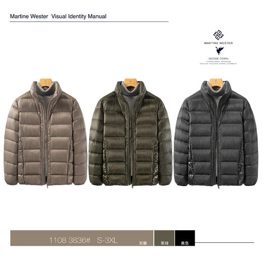 1108 3836男式日本帝人10D超薄羽绒面料隐藏式帽立领鹅绒服 商品图0