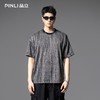 PINLI品立2025夏季新款潮牌裂纹提花短袖T恤设计感宽松休闲男体恤B252111068 商品缩略图0