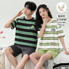 夏季短袖短裤薄款带胸垫两件套装家居服男女士情侣睡衣可外穿下单备注第二件尺码 商品缩略图4