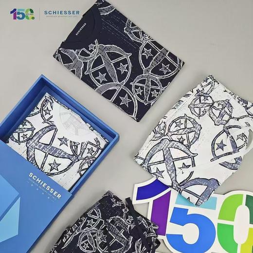 【150年纪念款满印纯棉】SCHIESSER德国舒雅中性款150周年纯棉休闲外穿满印天枰logoT恤3Z/25849U 商品图8