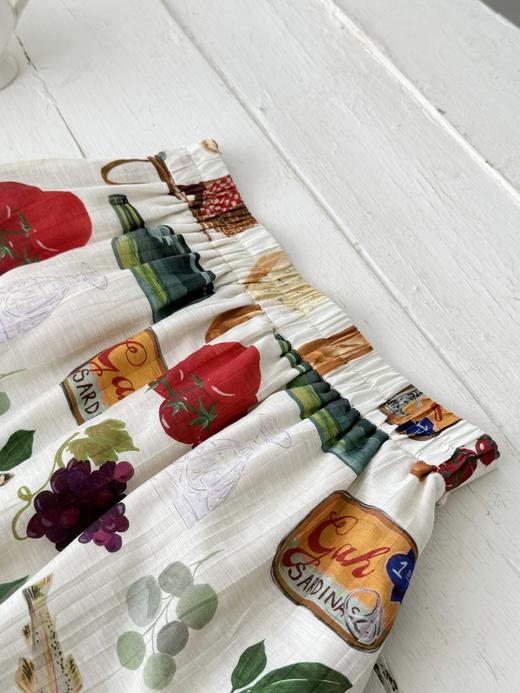 生活闪闪发光｜“缤纷食绘”印花半身裙 天丝与桑蚕丝混纺面料 彩色 商品图5