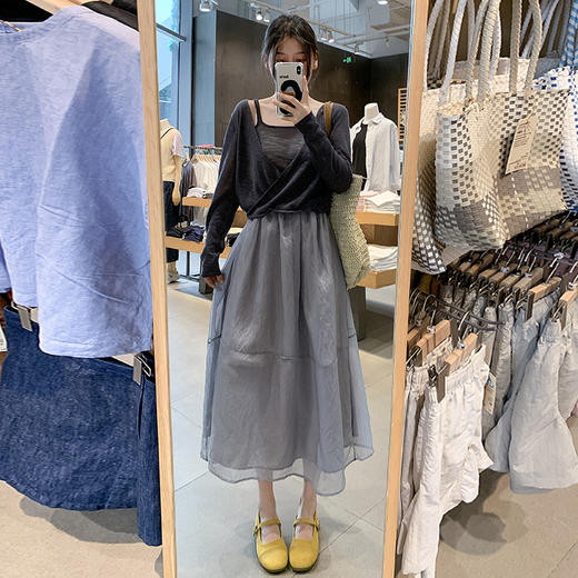 【YW】无忧购法式温柔风暮云纱半身裙女夏季高腰a字蓬蓬纱裙H-1826（截单后3-5天发货) 商品图7