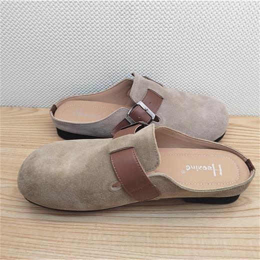 豪行夏季新款24230135真皮休闲平跟女鞋凉鞋拖鞋凉拖 商品图2