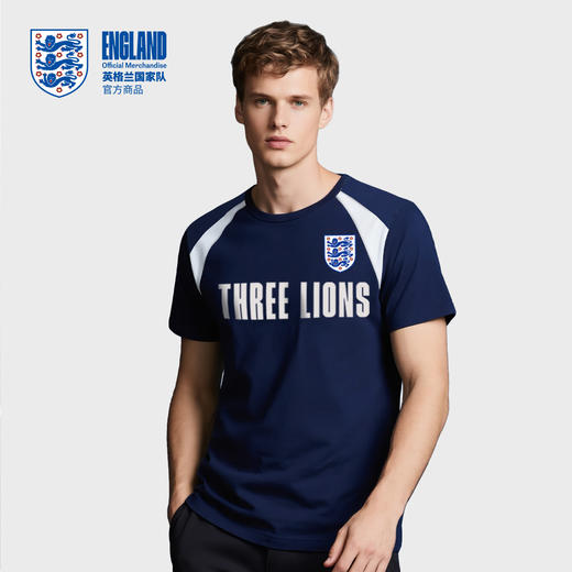【官方正版】英格兰国家队 | 深蓝拼色T恤夏季运动休闲圆领短袖 商品图2