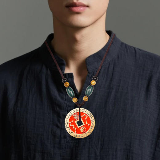 黄铜天师花钱挂件 商品图2