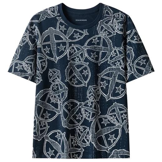 【150年纪念款满印纯棉】SCHIESSER德国舒雅中性款150周年纯棉休闲外穿满印天枰logoT恤3Z/25849U 商品图12