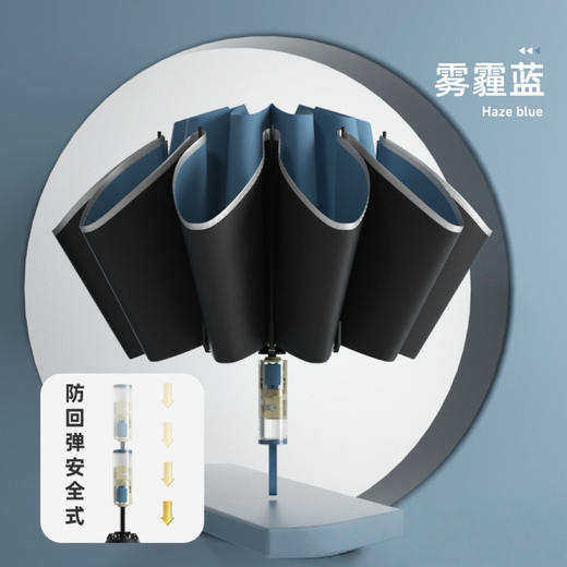 【雨伞防晒二合一】2025新品全自动雨伞安全机械是防回弹节节收反向折叠伞黑胶防晒伞 商品图7