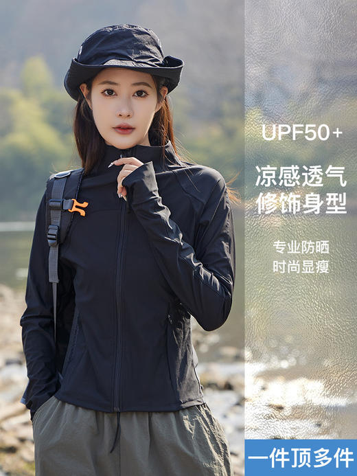【立领防晒衣女】夏季外套冰丝透气 新款防紫外线修身拉链防晒服 原纱防晒衣 商品图3
