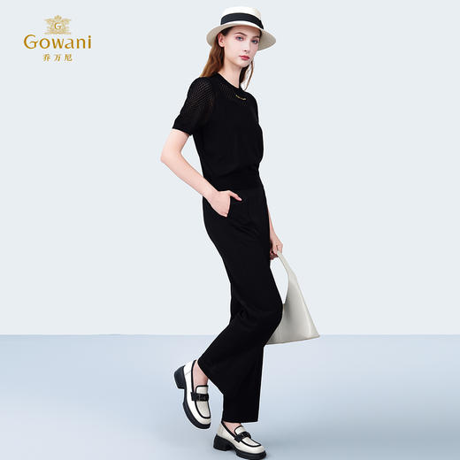 乔万尼新品显瘦百搭垂坠感直筒裤ED2F519 商品图3