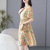 WWM-真丝裙子高级感69510 小个子木耳边裙子女夏桑蚕丝碎花印花连衣裙 商品缩略图1
