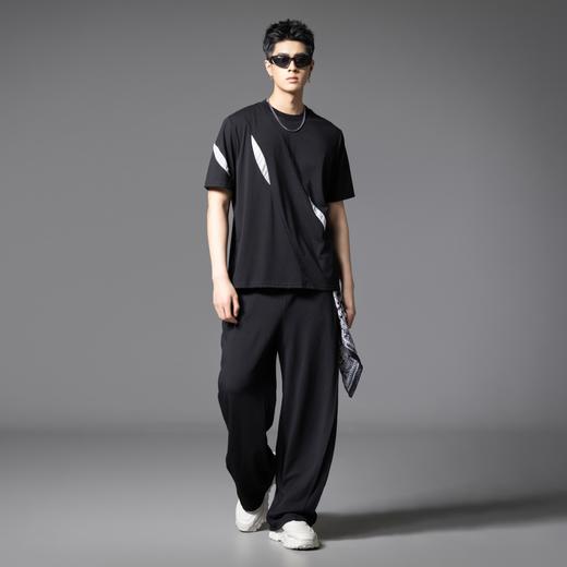 PINLI品立夏季新款潮牌撞色拼接短袖T恤简约宽松休闲男士体恤B252111071 商品图4