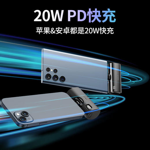 【国家3C认证】爱沃可（iWALK）胶囊充电宝LPX001 PD快充20w小巧便携可换接头可上飞机适用苹果iphone16/15华为小米迷你便携电源 商品图1