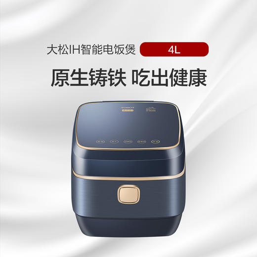 大松IH智能电饭煲 4L 原生铸铁 吃出健康 GDCF-4015C 深空灰+香槟金 无涂层铸铁煲 商品图0