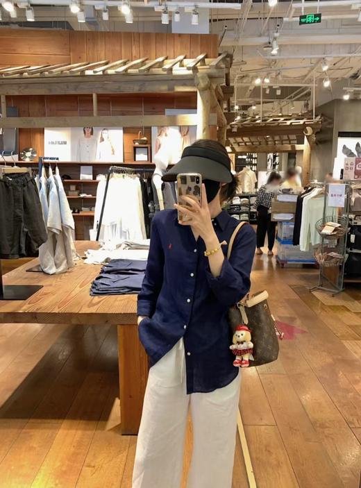 Ralph Laure* 拉夫劳伦 亚麻衬衫 白色蓝色轻薄衬衫（BG） 商品图8