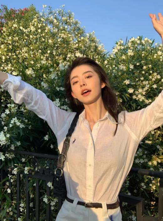 Ralph Laure* 拉夫劳伦 亚麻衬衫 白色蓝色轻薄衬衫（BG） 商品图3