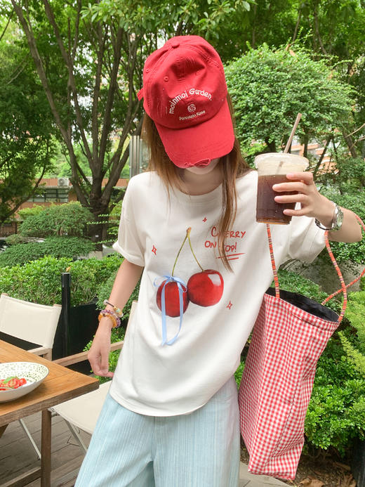 【129元任选2件】现货！樱桃印花短袖T 商品图7