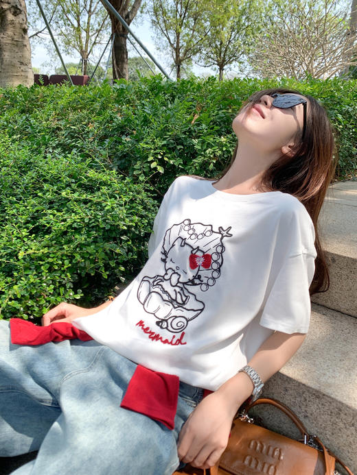 【129元任选2件】现货秒杀！卡通猫猫印花短袖T 商品图6