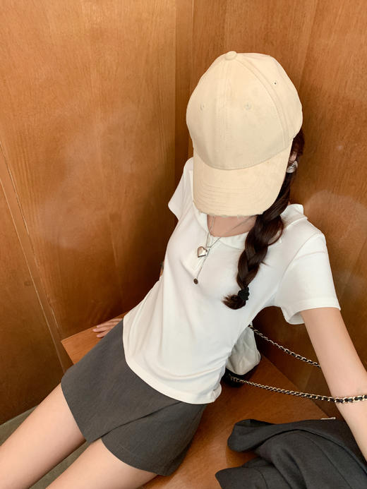 <曾小咸推荐>2色翻领修身短袖T恤 商品图2