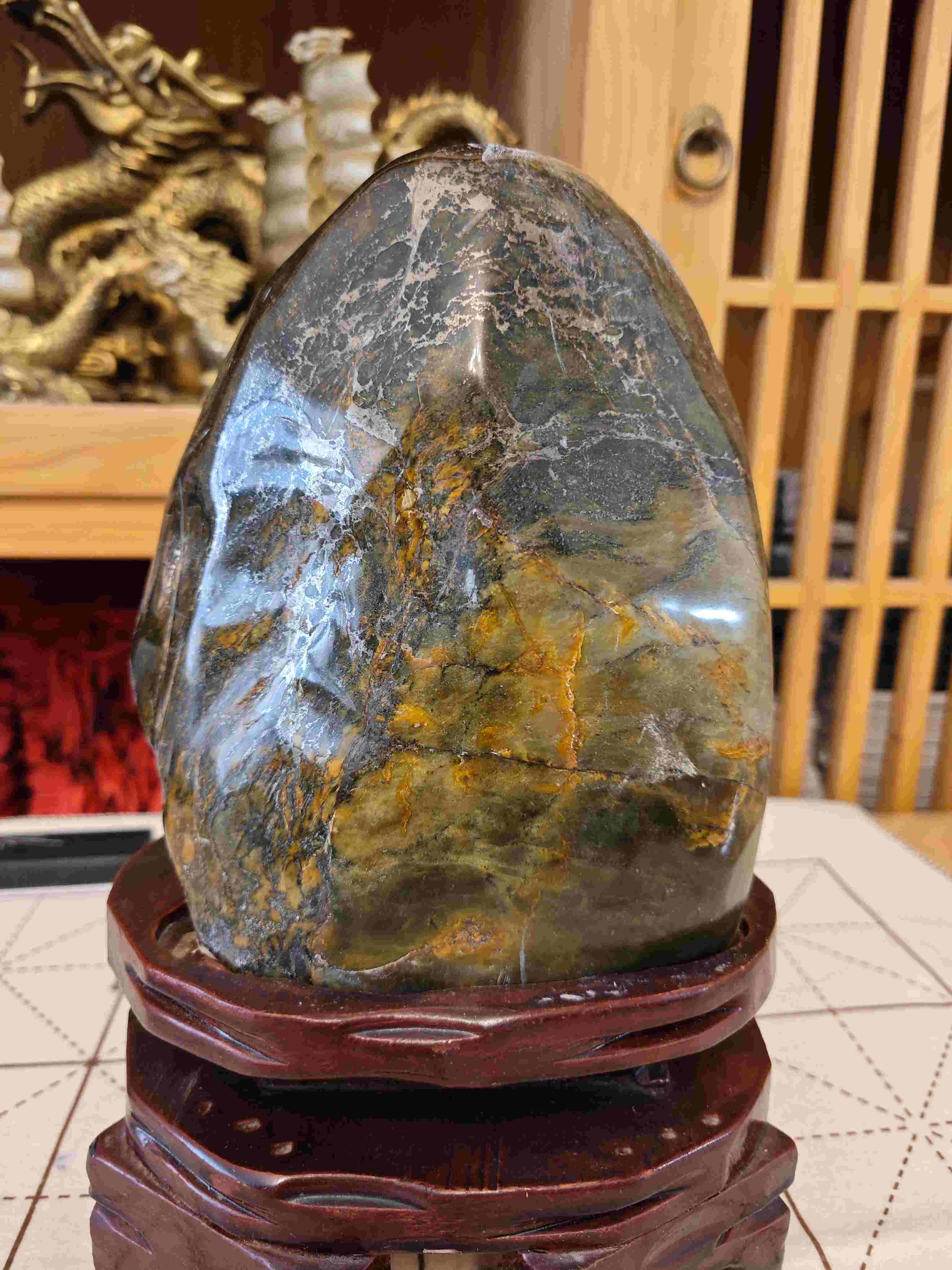 靠山石玉石山安宅旺运平衡气场