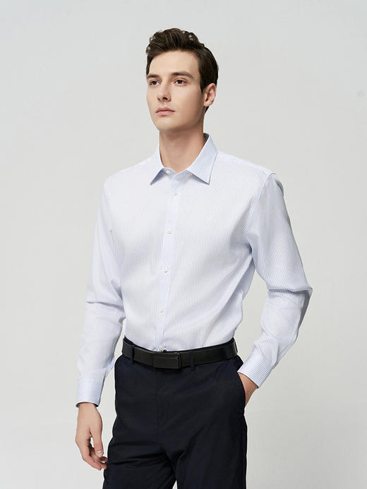 【100%棉男士条纹衬衫】25年夏季新品薄款细条纹商务休闲上衣 商品图1