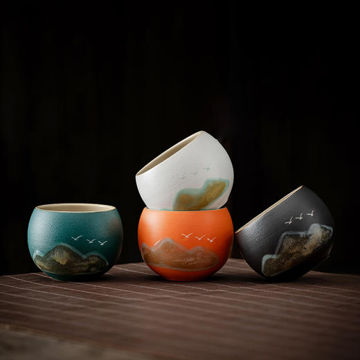 一杯山水 江湖宁静【万里河山国潮好礼】龙蛋杯 直身杯 远山意境 釉色莹润 商品图4