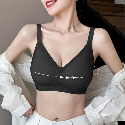 岚烟紫梦 舒适文胸 粉底液隐形祼感无痕洞洞杯内衣女软支撑防外扩无钢圈文胸罩 商品图5