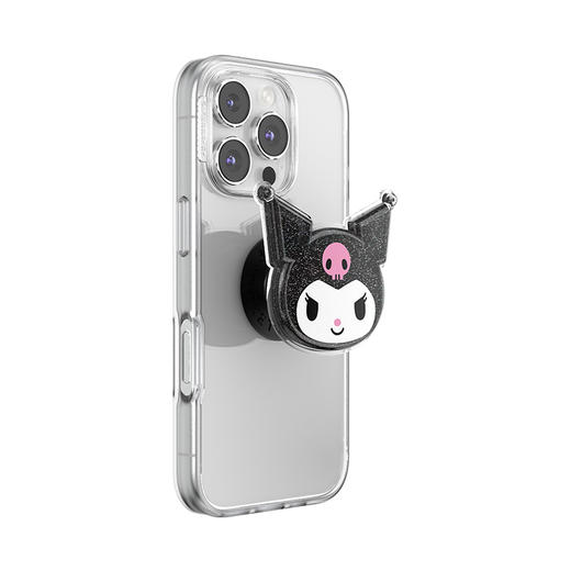 【漂浮魔法屋】魔法瀑布Kuromi PopSockets X Kuromi 合作系列 POPGRIP泡泡骚手机粘贴式气囊支架 Airbag软垫系列 黑色  商品图4