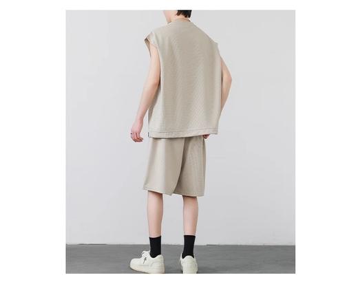 裁缝学苑MQ62无袖圆领坎肩背心短裤套装纸样男装两件套样板图纸 商品图1