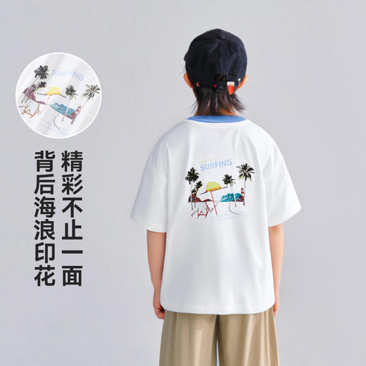 【凉感 索罗那】【120-165】【可可鸭】男童夏季短袖T恤抑菌透气运动休闲t恤 商品图2