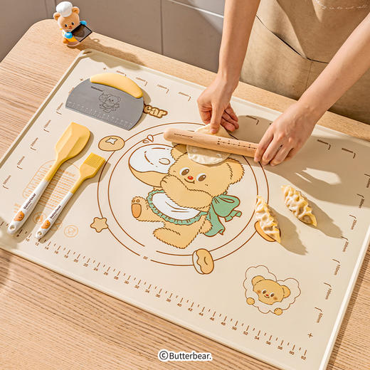 摩登主妇黄油小熊硅胶揉面垫食品级面板烘焙工具加厚擀面垫 商品图4