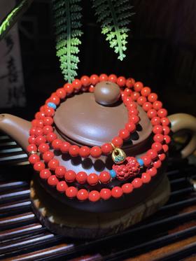 福至并蒂莲三圈手串