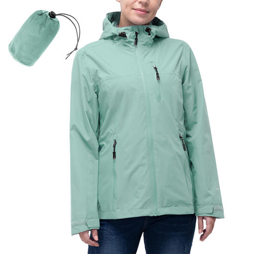 33000ft户外软壳冲锋衣女士春秋款GEO-TECH面料防水可收纳外套 商品图2