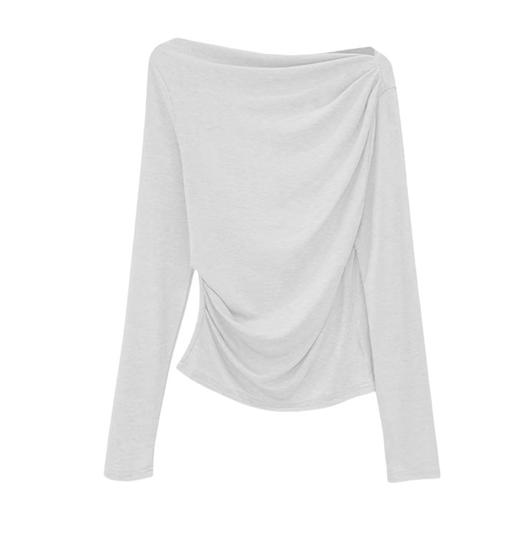 裁缝学苑AH03荡领露肩一字领针织长袖T恤纸样女装上衣样板图纸 商品图1