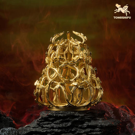 铜师傅 正版授权《哪吒之魔童闹海》九龙神火罩 铜摆件哪吒周边 商品图0