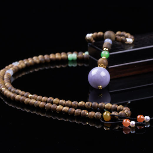 xy0356沉香+翡翠珍珠项链吊坠 商品图2