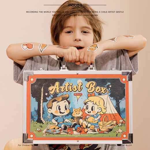 Mobee 绘画套装 新春款儿童水彩笔画笔礼盒蜡笔画画工具小学生绘画套装美术彩色笔幼儿园可水洗彩笔生日男孩女孩新年礼物（包装图案随机） 商品图4