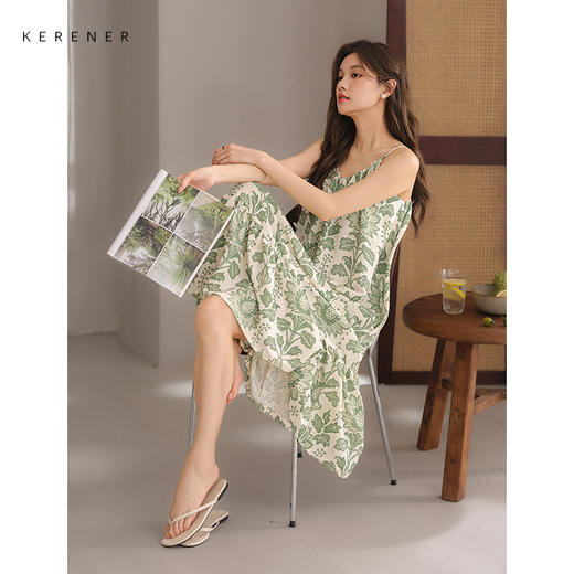 可人儿小众设计师新款泡泡绵女士睡衣夏季少女睡裙可外穿家居服 商品图1