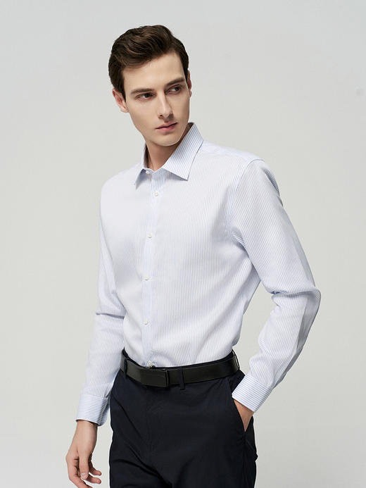 【100%棉男士条纹衬衫】25年夏季新品薄款细条纹商务休闲上衣 商品图2
