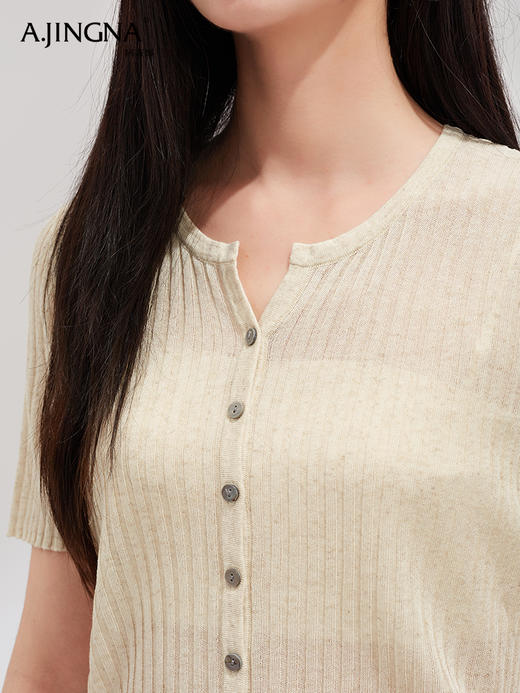 【夏日裸感】阿菁娜轻盈爆款天丝亚麻凉感针织衫F30X318005 商品图4