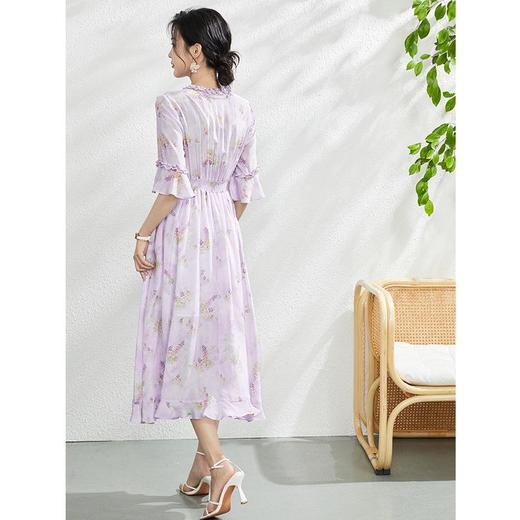 「高货oyg」全新升级【铂金会员560/天猫759/差价199】(02839)洛诗琳真丝印花连衣裙2025夏气质收腰桑蚕丝法式仙女裙oyg 商品图3