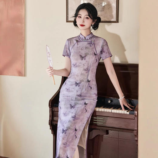 改良年轻款少女，民国风紫色旗袍YG- 2571 商品图3
