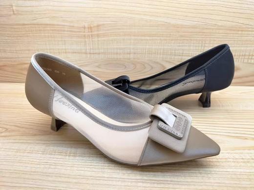 豪行正品夏季新款尖头浅口女鞋24220365低跟职业淑女风单网女凉鞋 商品图2