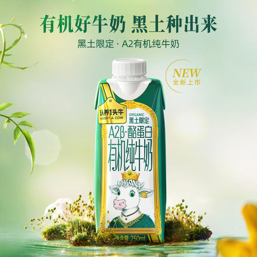 认养一头牛 黑土A2 β-酪蛋白 有机梦幻盖牛奶 250ml*10/250ml*10*2 商品图1