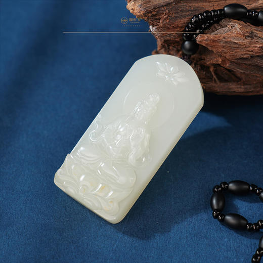 新疆国玉盟世玉【祥佑观音】和田玉挂件【带证书·顺丰物流】 商品图4